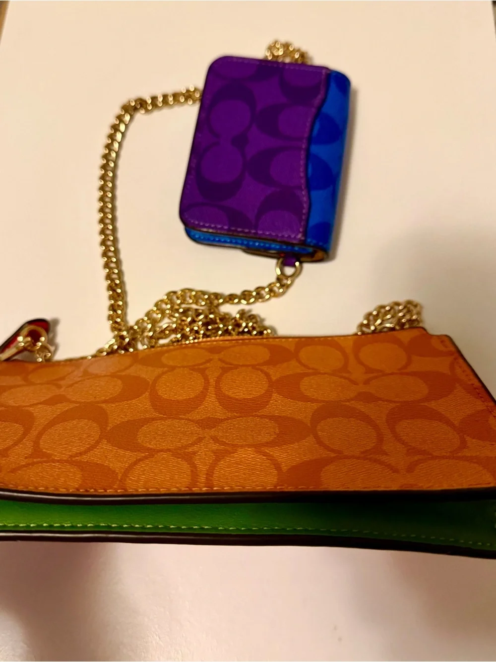 Coach Colorblock Signature Crossbody Bag in Pink/Orange/Blue/Purple/Red